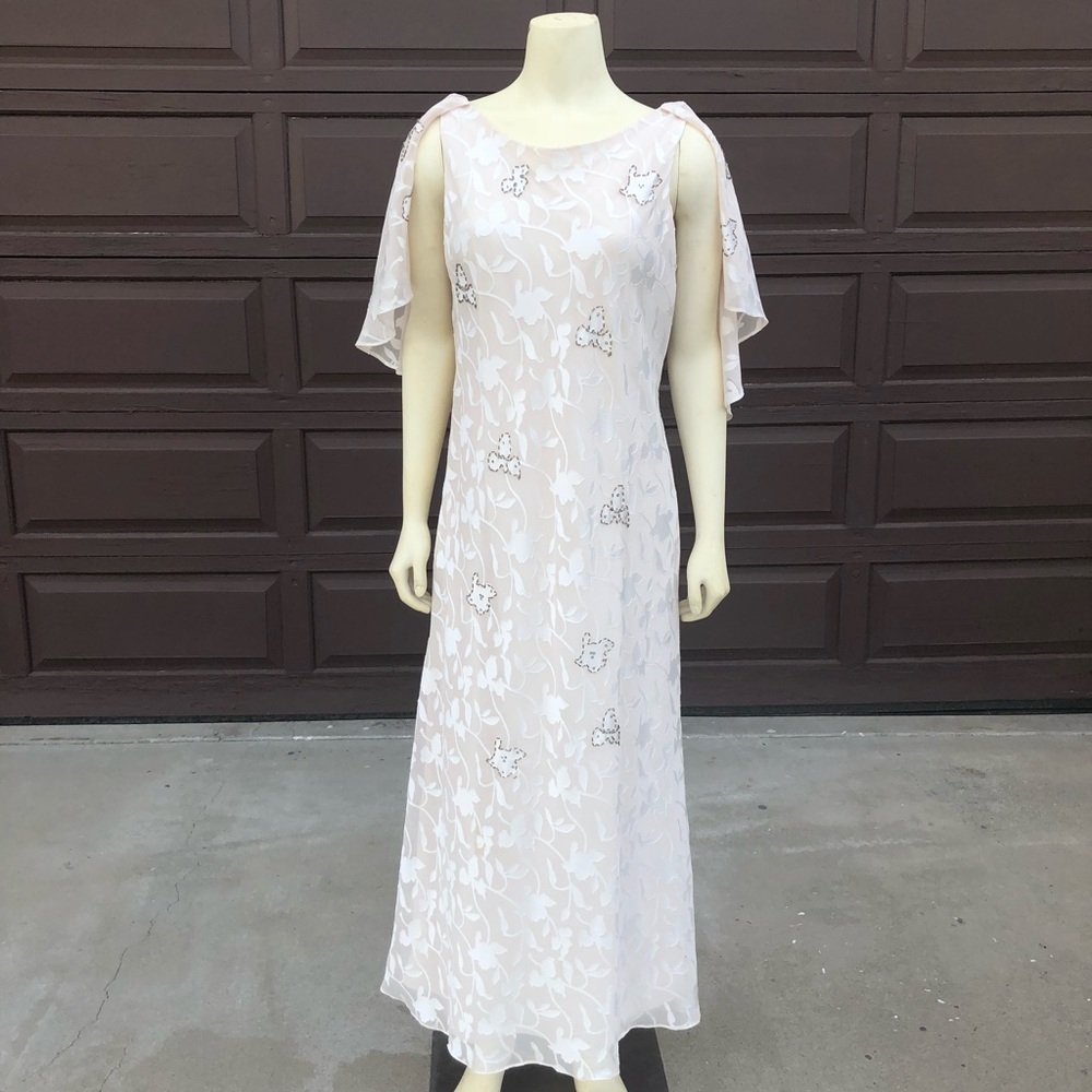 White beaded glamour dress